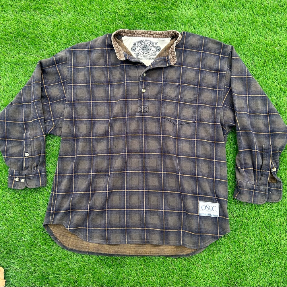 Vintage Style Men’s Corduroy Polo Shirt — XL